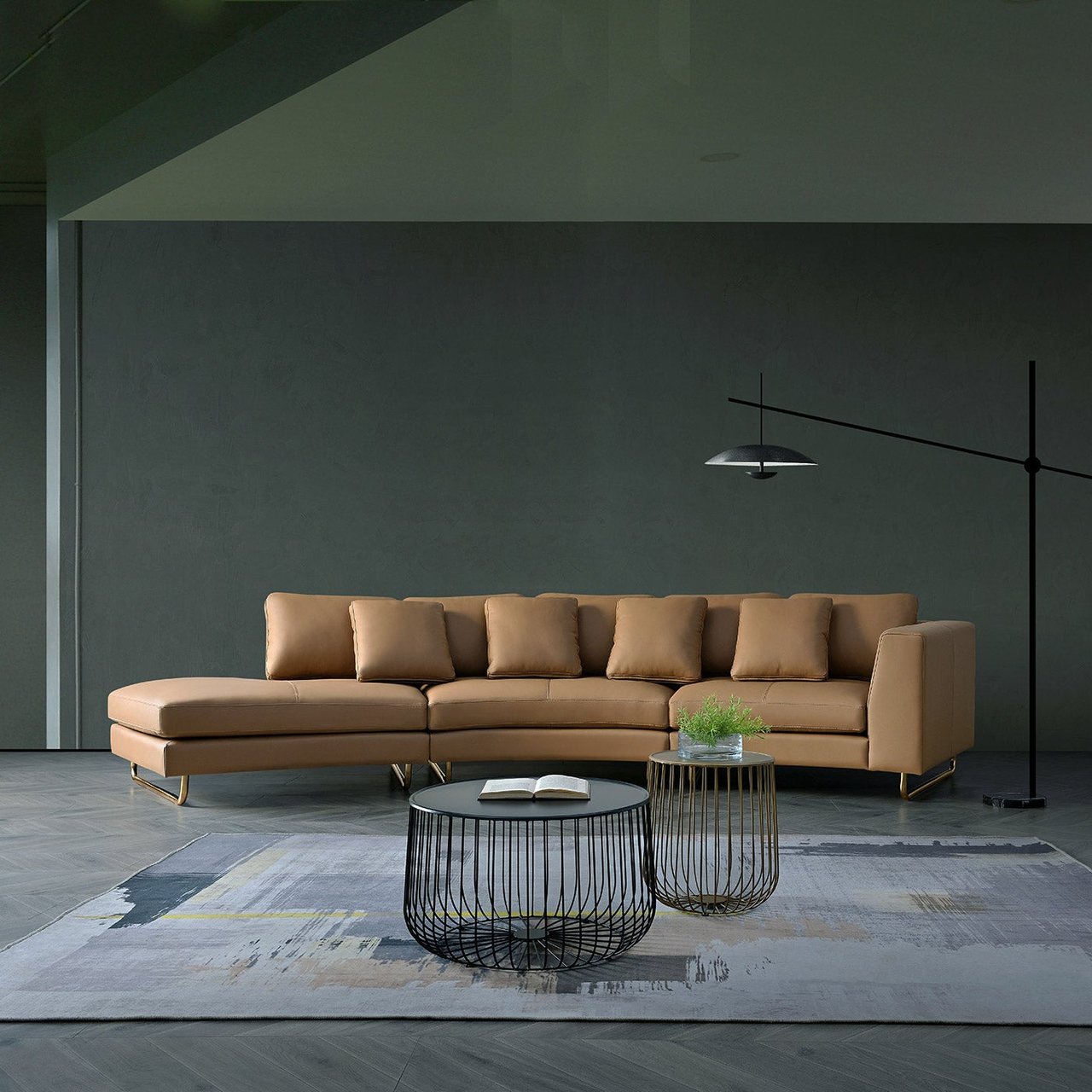 Arcadia 3-Piece Leather Sectional - Image 1