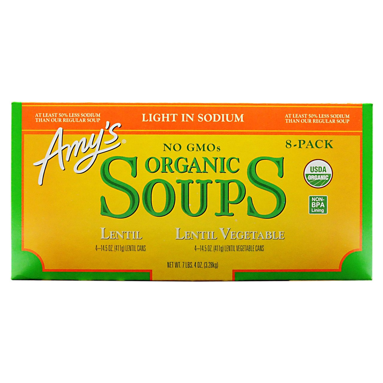 Organic Amy's Soup Variety 8 Pack 14 Ounces Each - Image 1