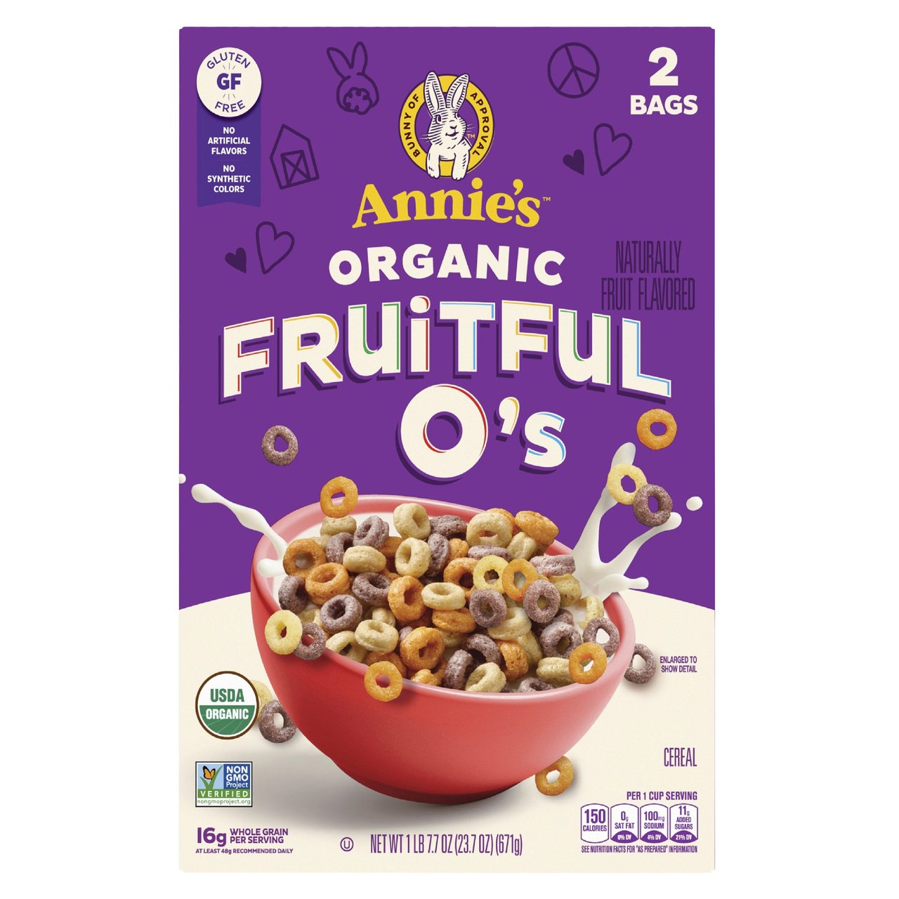 Annie's Organic Fruitful O's Cereal, 2-Pack / 11.85 oz - Image 1