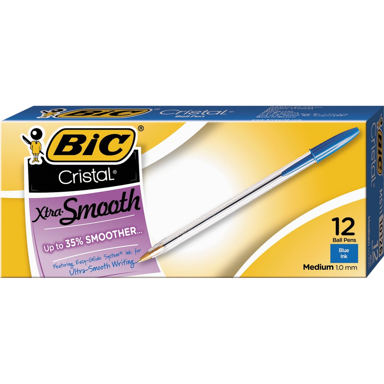 BIC Medium Cristal Blue Pens, BICMS11BEKT, 36 CT - Image 1
