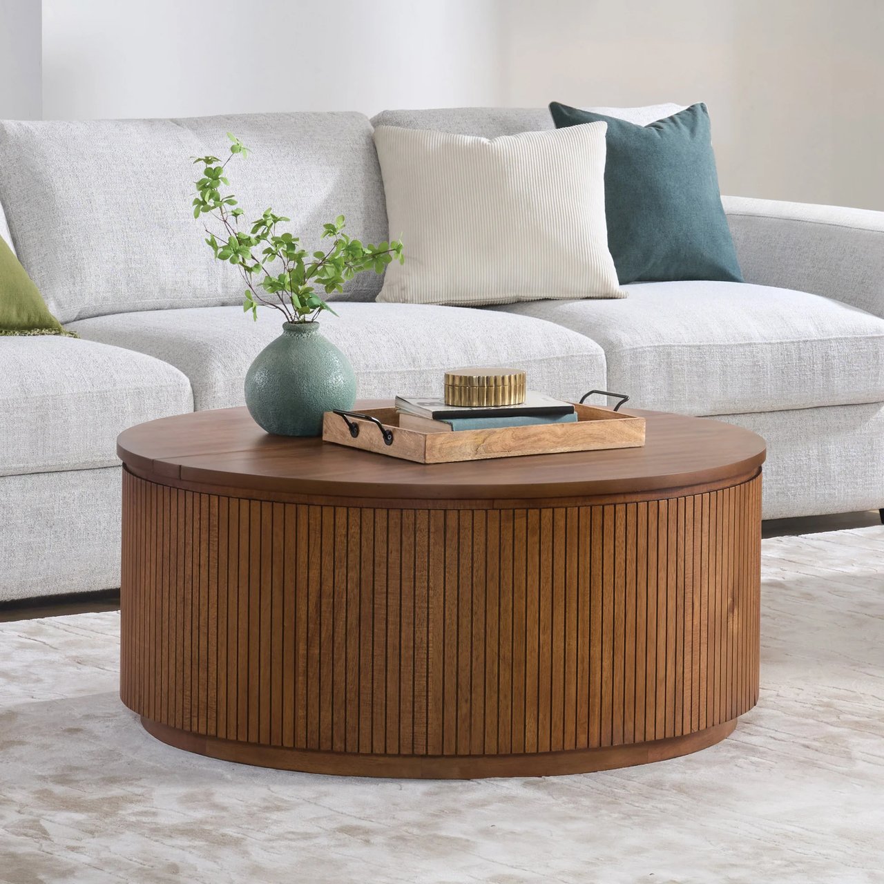 Point Cabrillo Round Storage Lift-Top Coffee Table - Image 1
