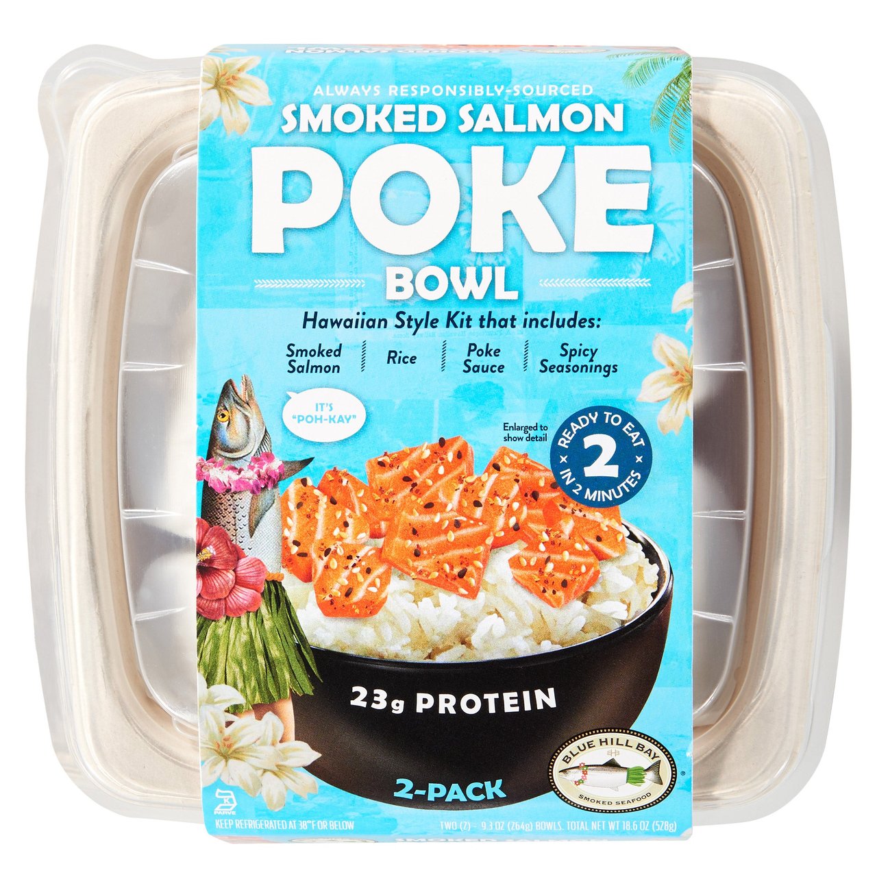 Blue Hill Bay Smoked Salmon Poke 2/9.3 Ounce Bowls - Image 1