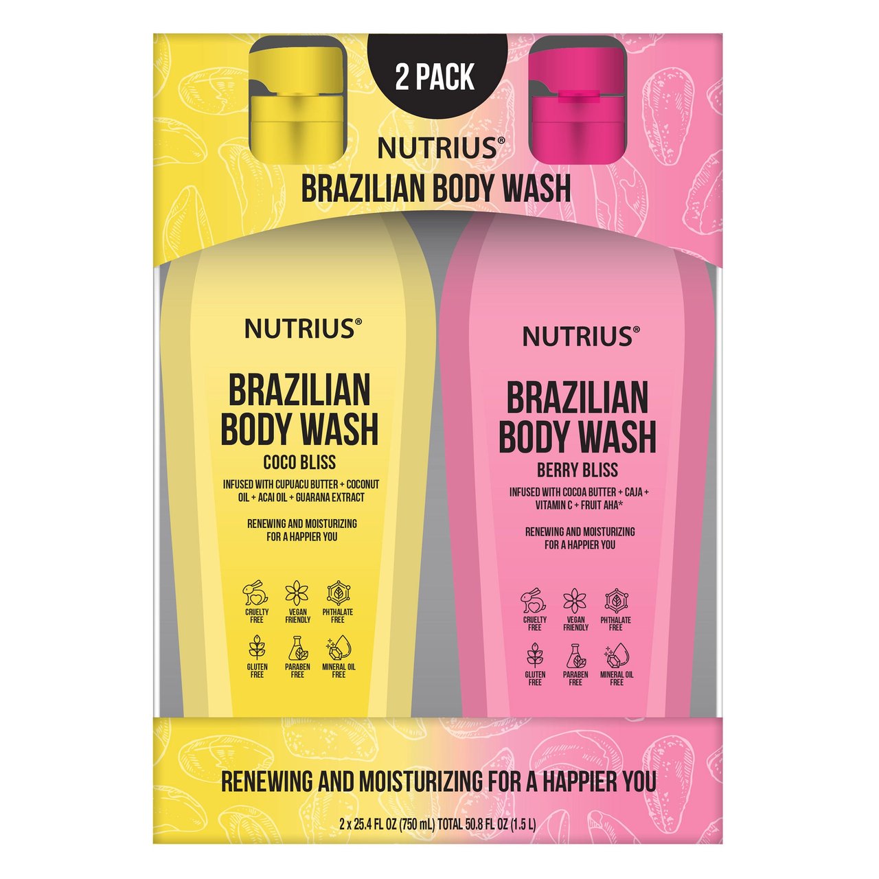Nutrius Brazilian Body Wash 2 / 25.4 FL OZ - Image 1