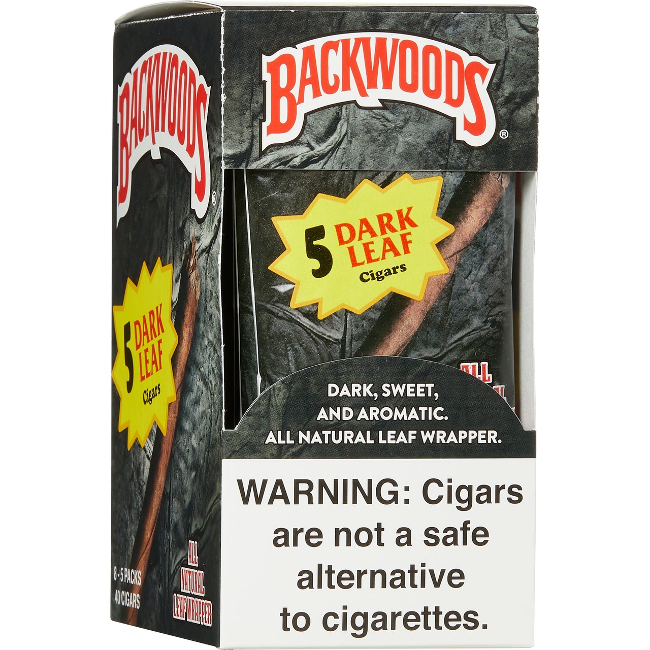 Backwoods Dark Leaf Cigarillo 8 Packs of 5