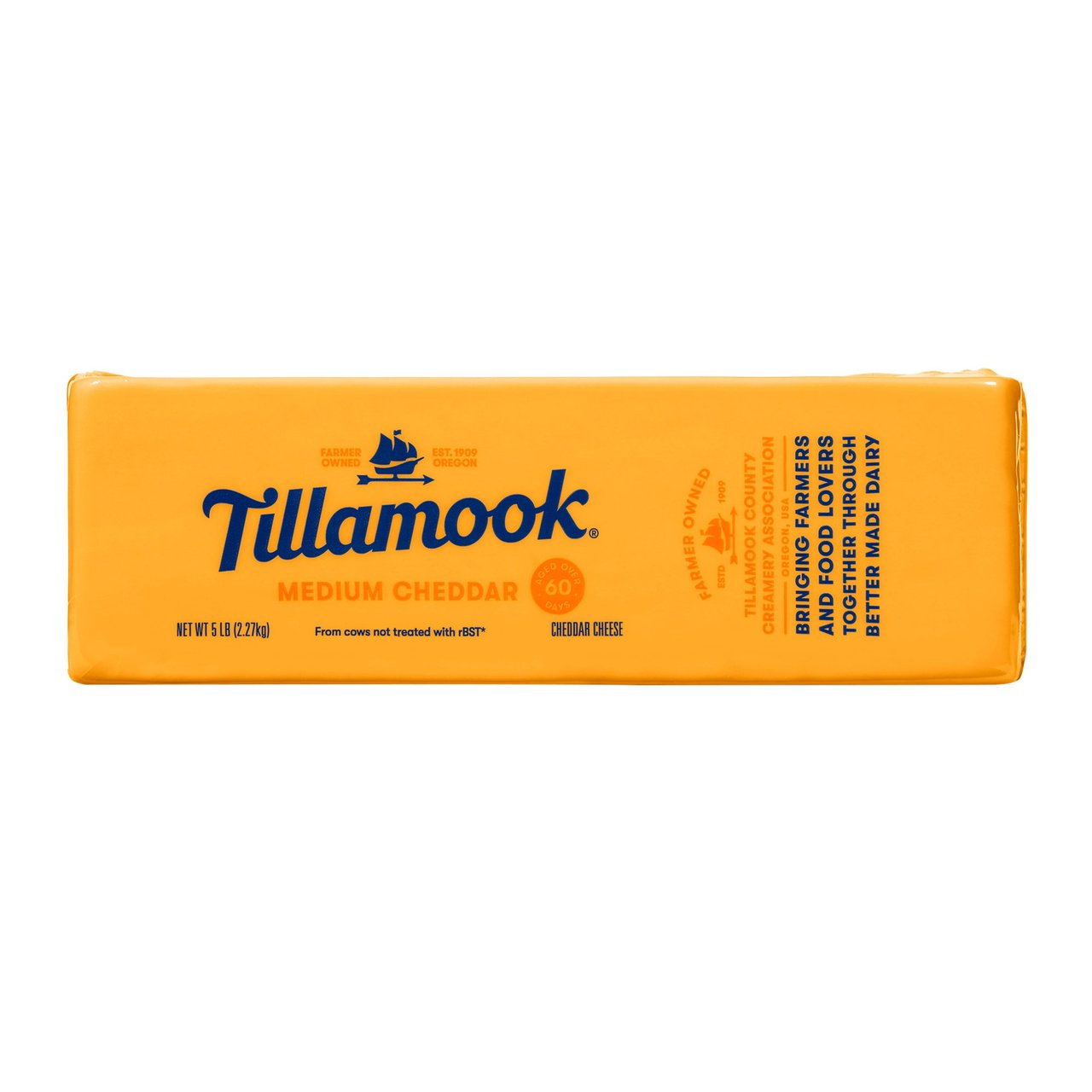 Tillamook Medium Cheddar Cheese, 5 lb - Image 1