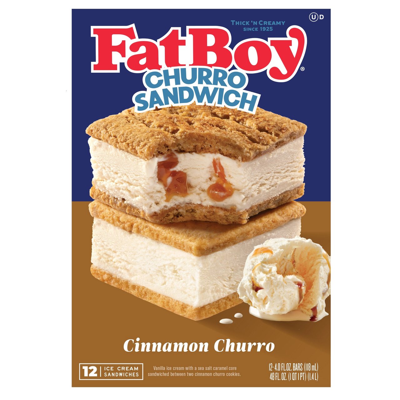 FATBOY ICE CREAM CHURRO SANDWICH 12/4 OZ - Image 1