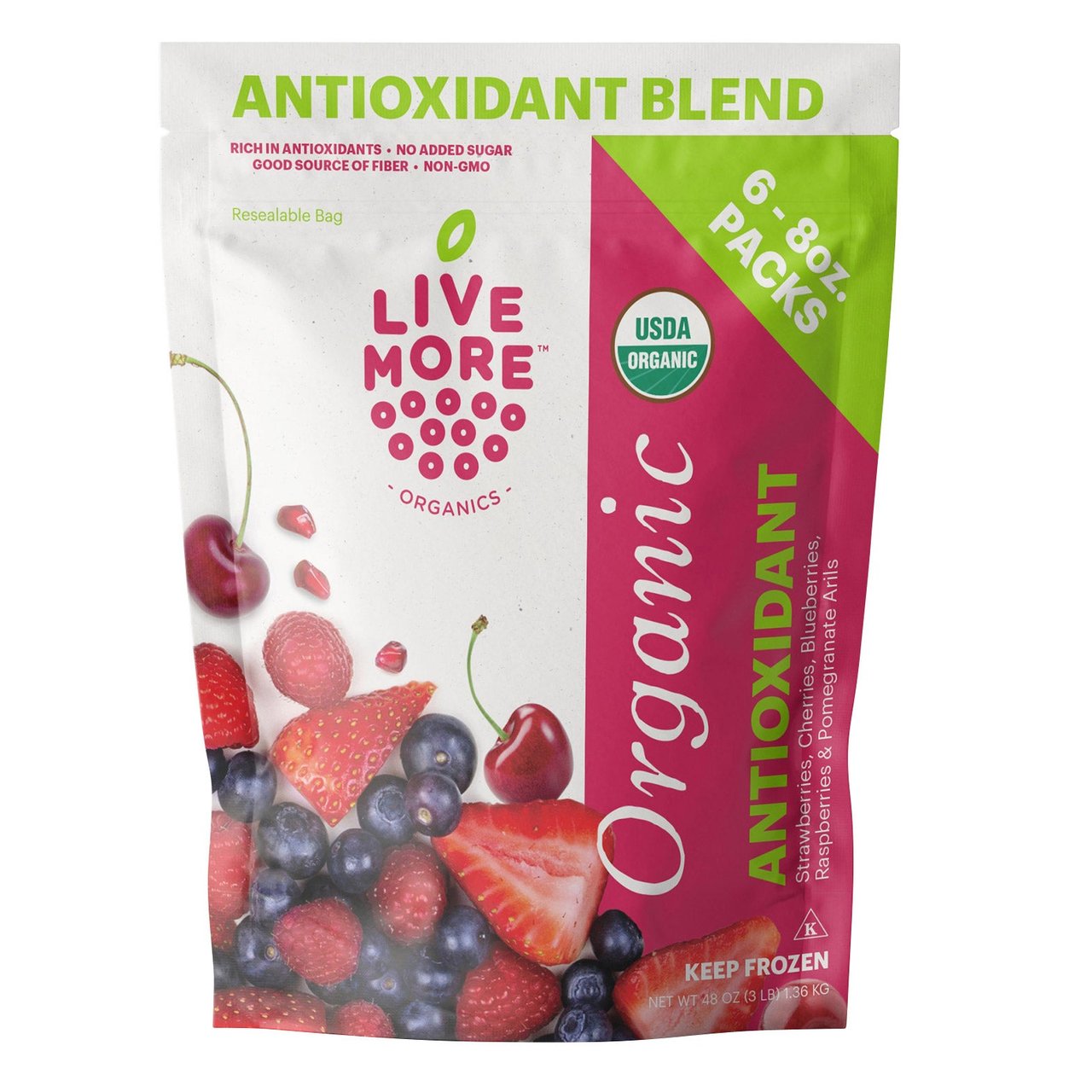 LiveMore Organics Antioxidant Berry Blend 6/8 OZ - Image 1