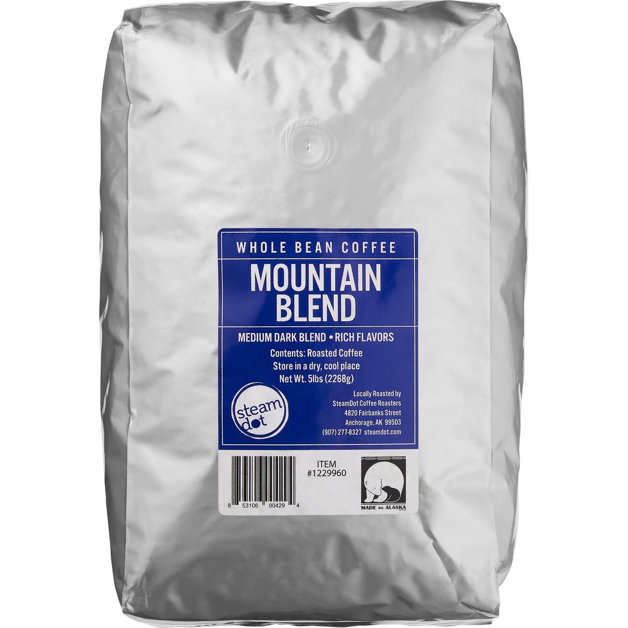 SteamDot Mountain Blend 5 lbs Whole Bean Coffee - Image 1