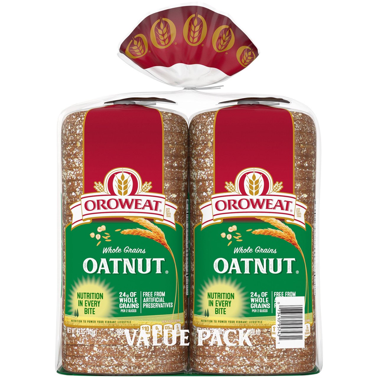 Oroweat All Natural Oatnut Bread, 2 Pack of 32 oz Loaves - Image 1