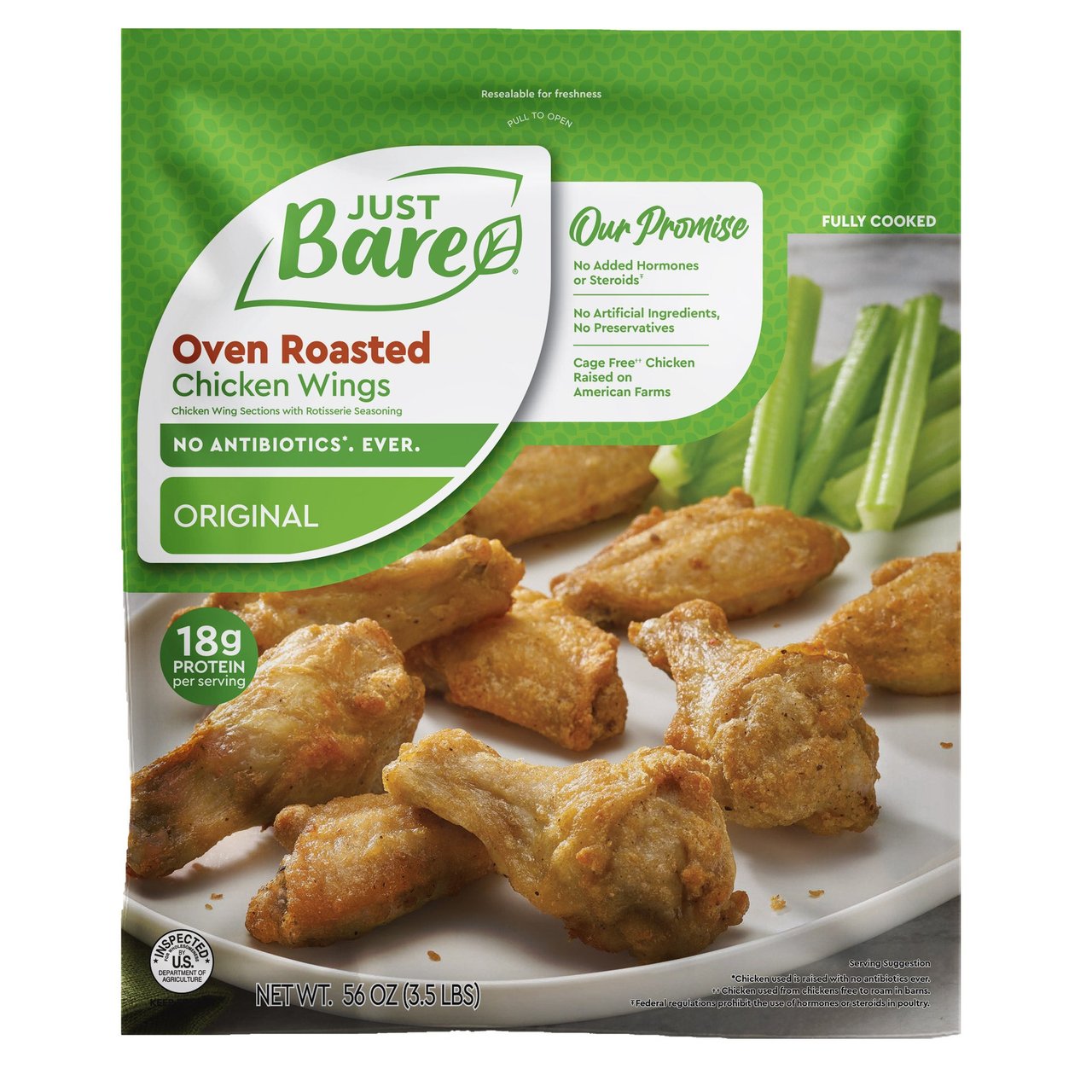 Just Bare Chicken Oven Roasted Wings 3.5 lbs - Image 1