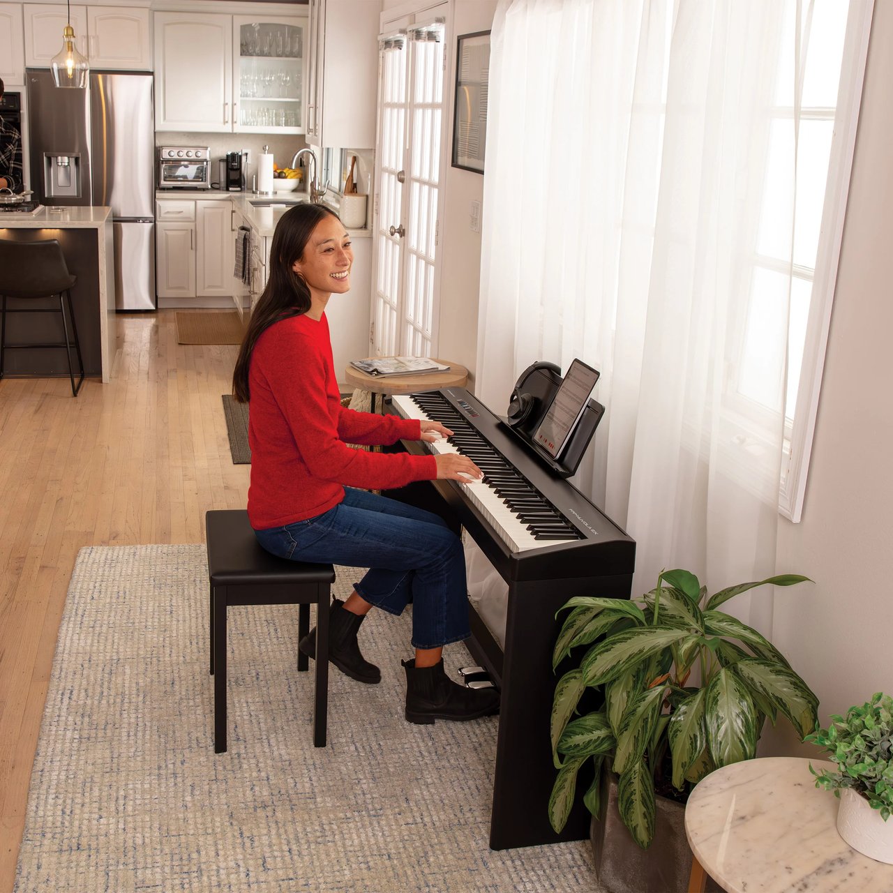 Roland FRP-Nuvola EX Digital Piano Bundle with Stand & Headphones - Image 1
