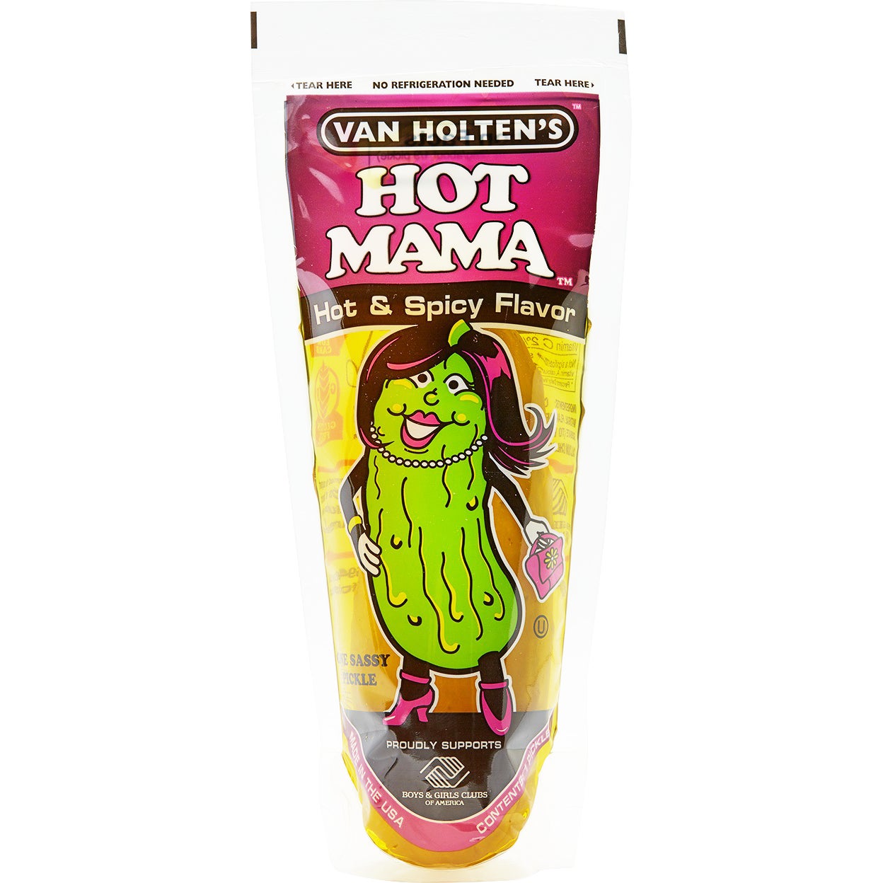 Van Holten's 'Hot Mama' Hot & Spicy Pickle, 12-Pack / 9 oz Pouches