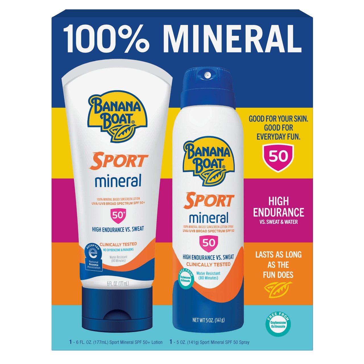 Banana Boat Mineral Sport SPF 50 Spray & Lotion Bundle - Image 1