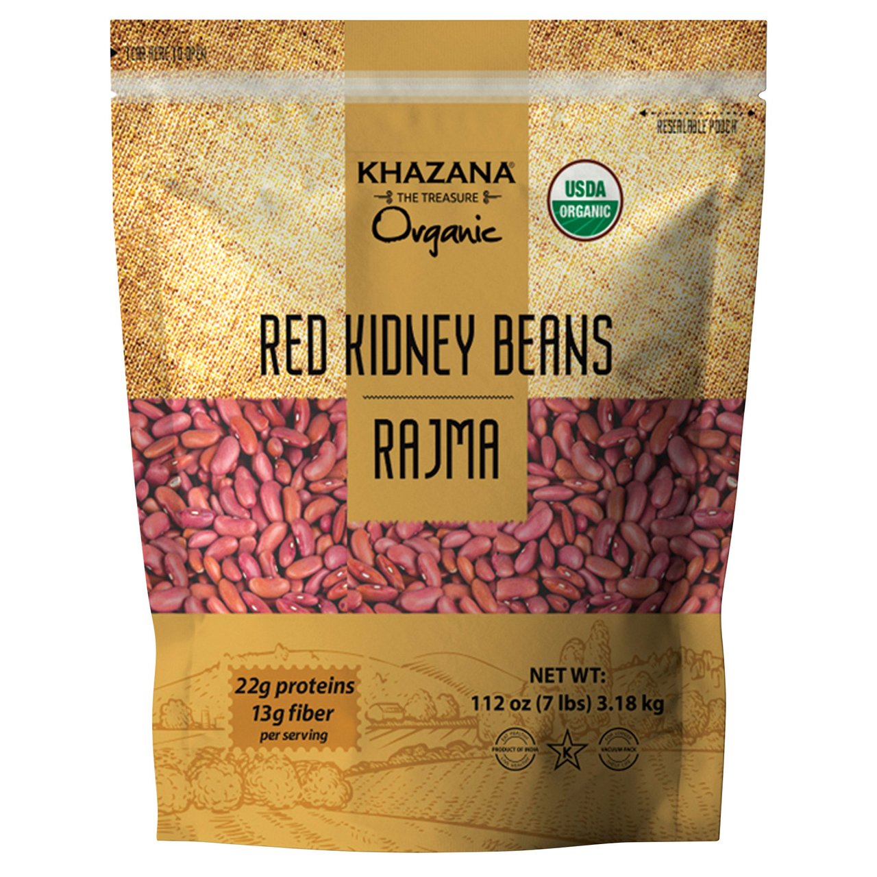 Organic Khazana Red Kidney Beans 7 Pounds - Image 1