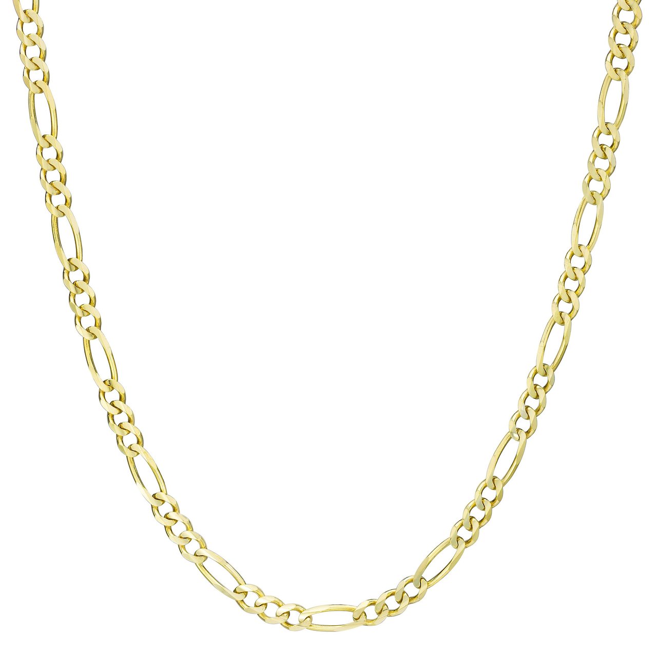 14KT Yellow Gold Figaro Necklace 18" Made in Italy - Image 1