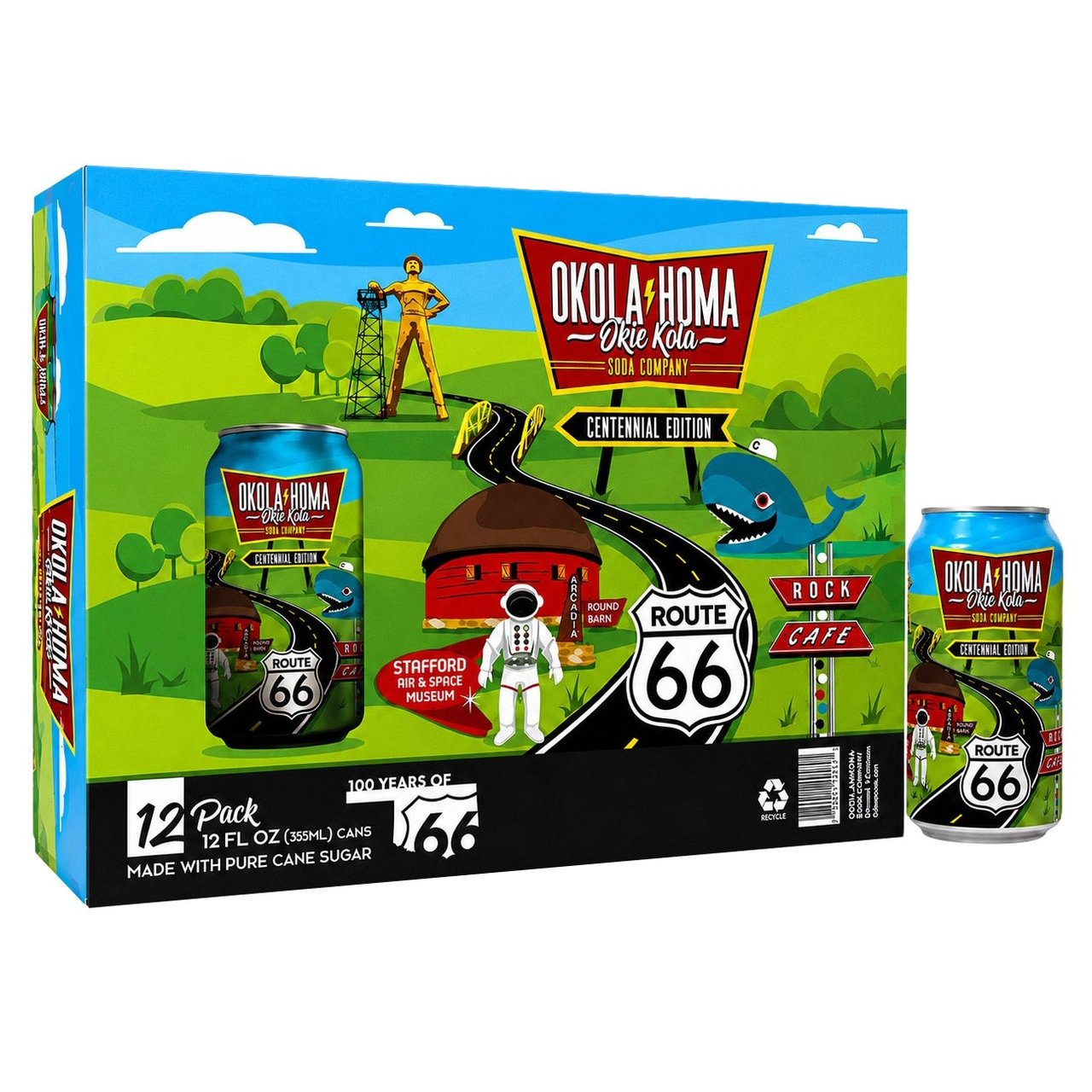 Okolahoma Okie Kola Route 66 Centennial Edition Soda, 12 CT / 12 fl oz - Image 1