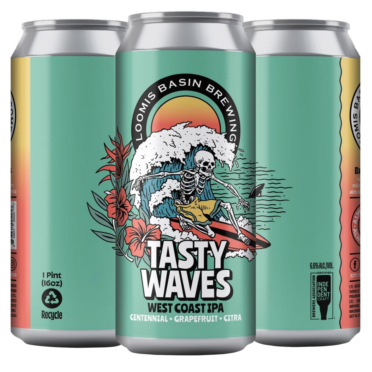 Loomis Basin Brewing Tasty Waves West Coast IPA - Loomis, CA (4x16 oz Cans)