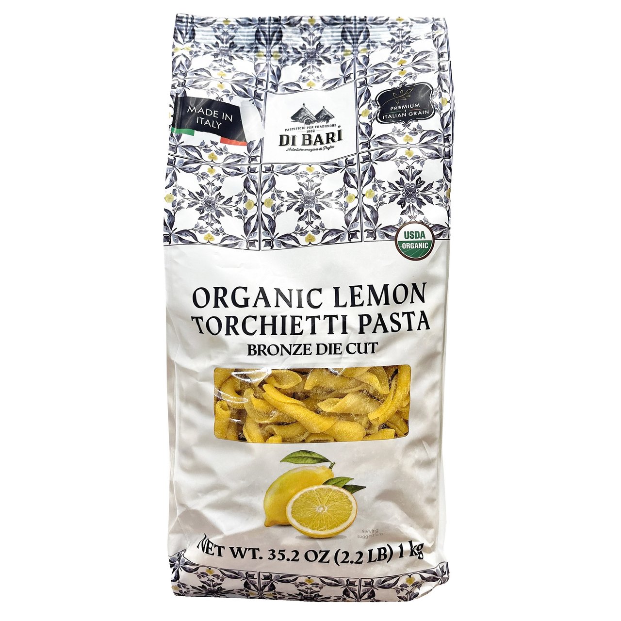 Organic Di Bari Lemon Torchietti Pasta 2.2 Pounds - Image 1