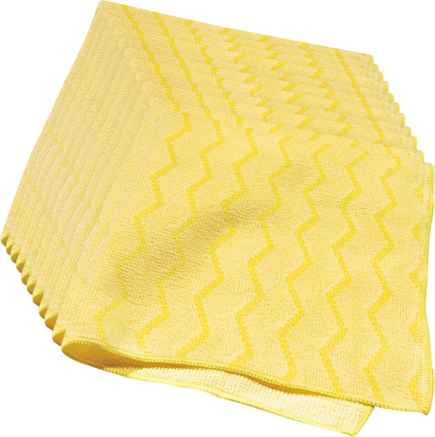 Rubbermaid HYGEN Microfiber Cleaning Cloths, Yellow, RCPQ610, 12-Count