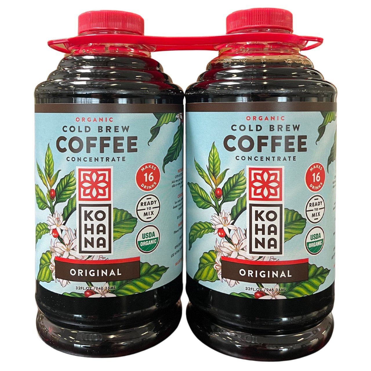 Kohana Organic Cold Brew Coffee Concentrate, Original, 2 x 32 oz - Image 1