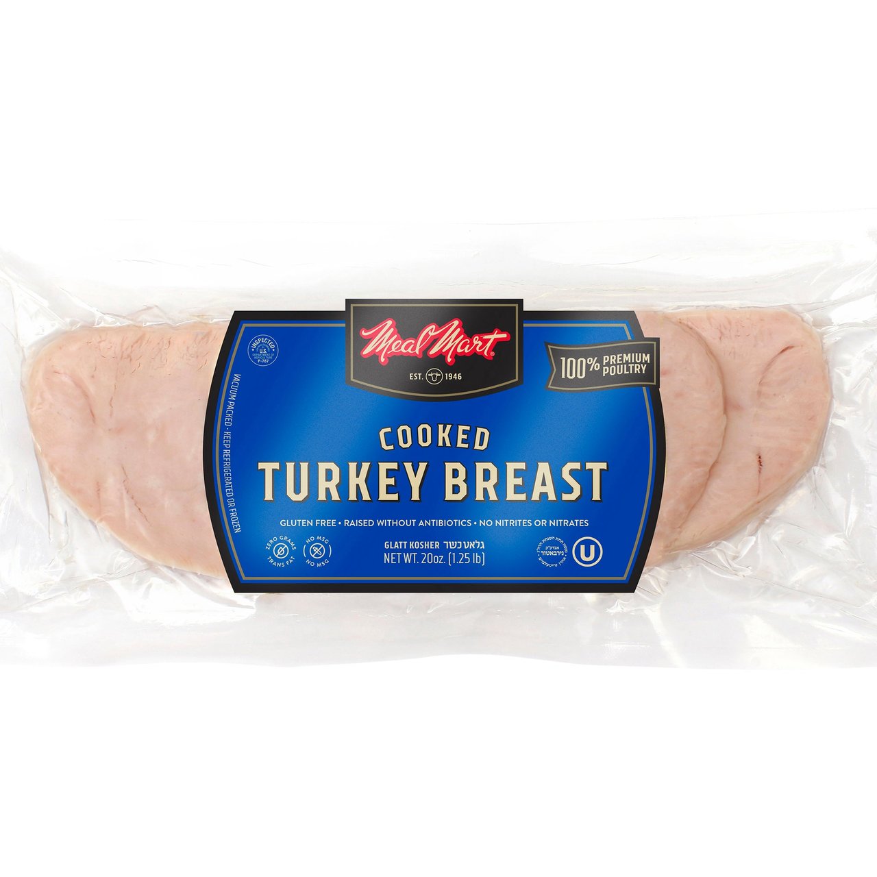 Meal Mart Glatt Kosher Antibiotic-Free Sliced Turkey Breast, 20 oz - Image 1