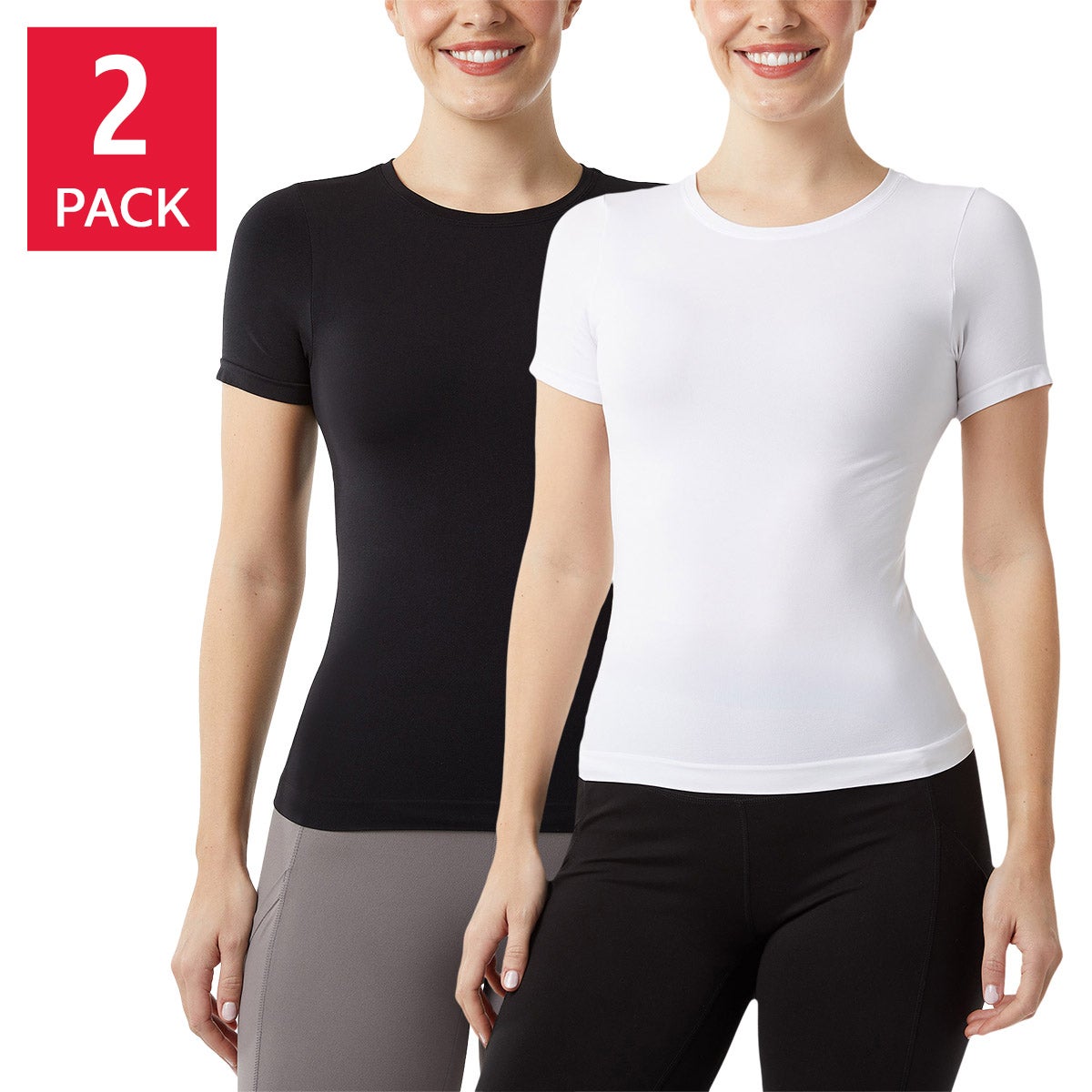LayerZero by 32 Degrees Women's Short Sleeve Tee, 2-Pack - Image 1