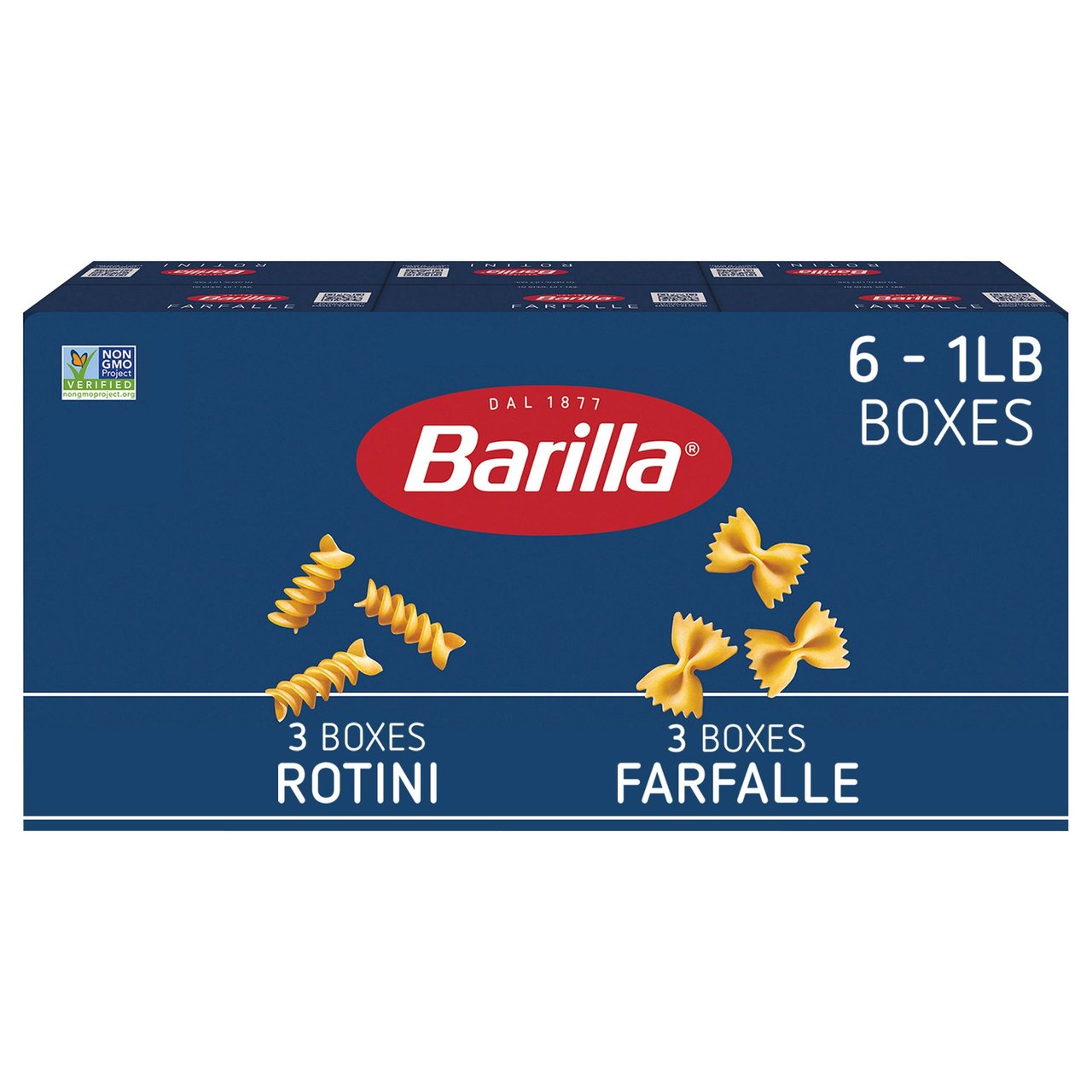Barilla Variety Pack Farfalle & Rotini Pasta, 6 ct (1 lb each) - Image 1