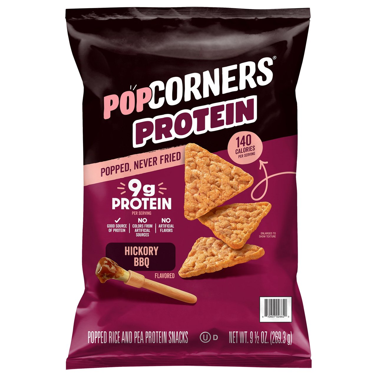 PopCorners Protein Hickory BBQ Flavored Crisps, 9.5 oz - Image 1