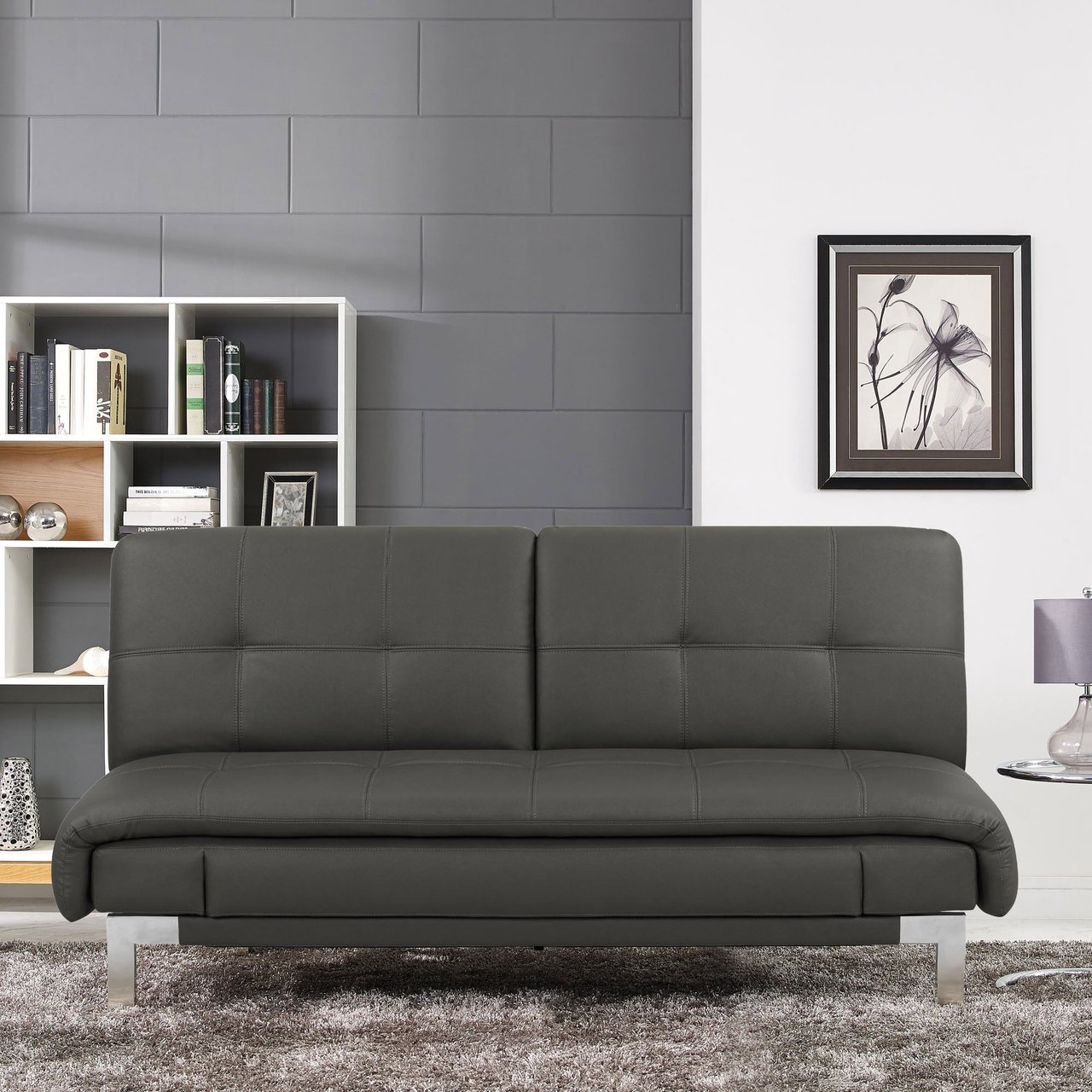 Verona Relax-A-Lounger Euro Lounger Sleeper Sofa in Gray - Image 1