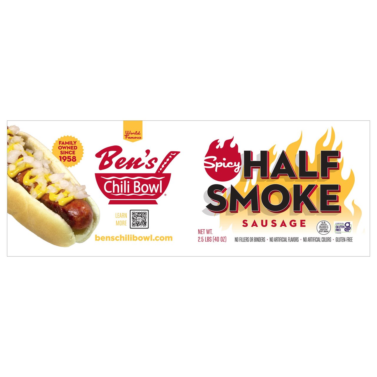 Ben's Chili Bowl Spicy Smoke Sausage 40 oz (2.5 lbs) - Image 1