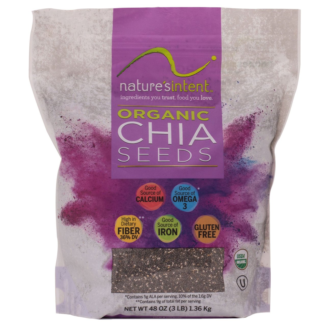 Nature's Intent Organic Chia Seeds, 48 oz - Image 1