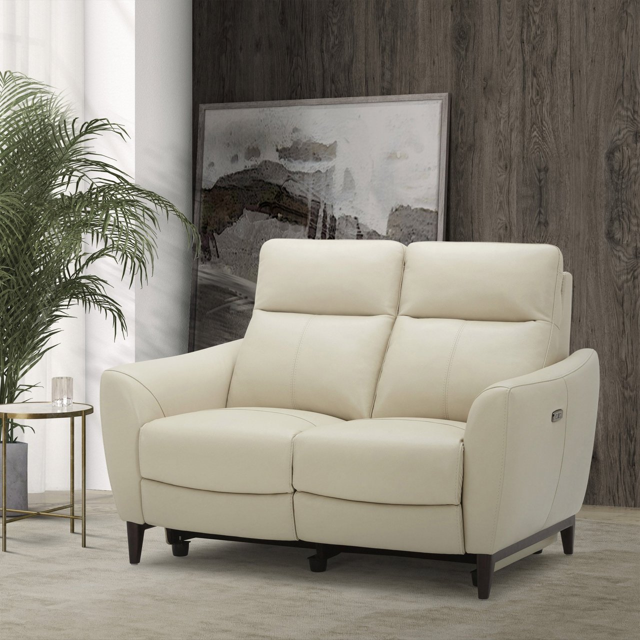 Gilman Creek Crosslin Leather Power Loveseat with Power Headrests - Image 1