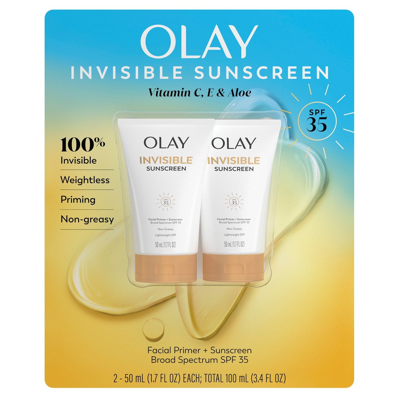Olay Invisible Sunscreen SPF 35 2-Pack - 1.7 FL OZ - Image 1