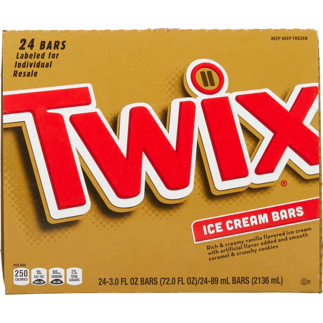 Twix Ice Cream Bars, Caramel and Cookies, 3 fl oz, 24 ct - Image 1