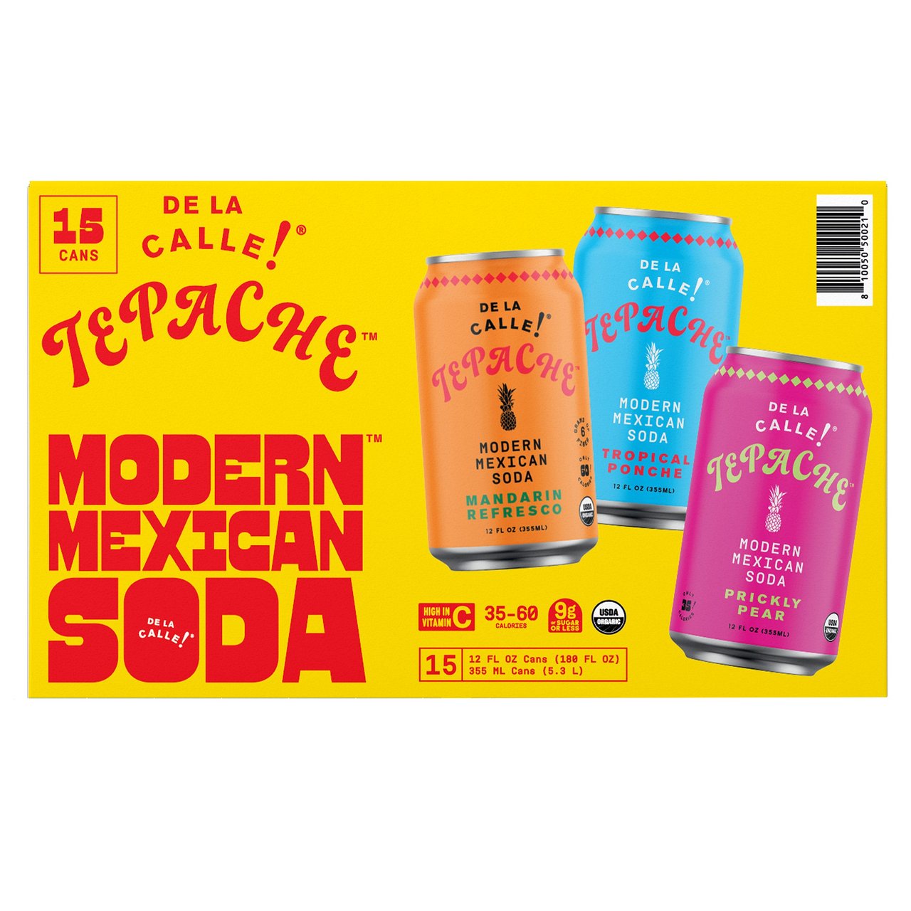 De La Calle Tepache Modern Mexican Soda, 15 × 12 oz - Image 1