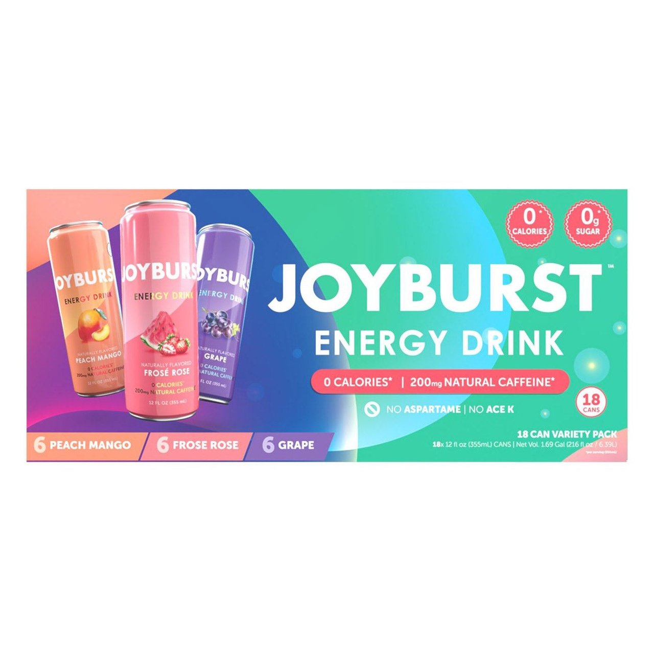 JoyBurst Natural Energy Variety Pack, 18/12 Ounce Cans - Image 1