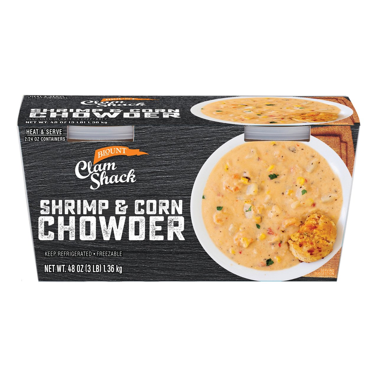 Blount Shrimp & Corn Chowder 2/24 Ounce Containers - Image 1