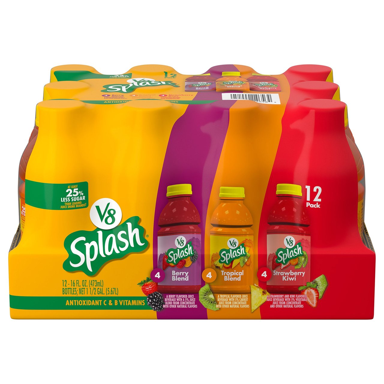 V8 Splash Juice Blends Variety Pack, 12/16 oz PET - Image 1