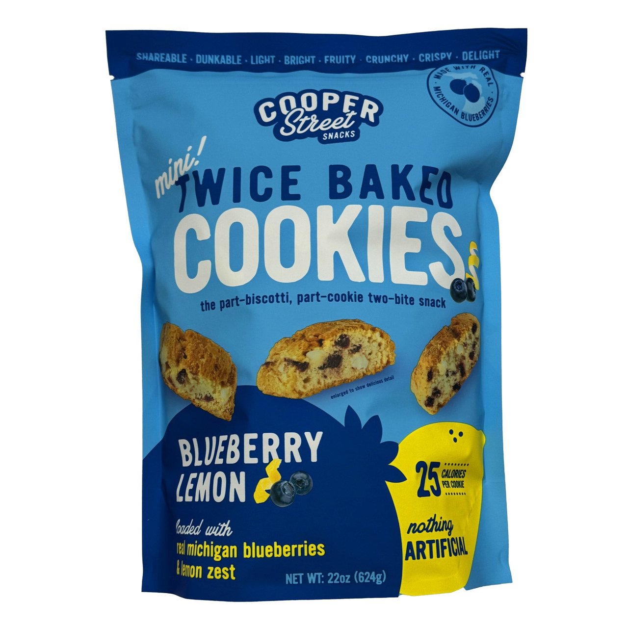 Cooper Street Blueberry Lemon Twice Baked Cookies 22 Ounce Bag - Image 1