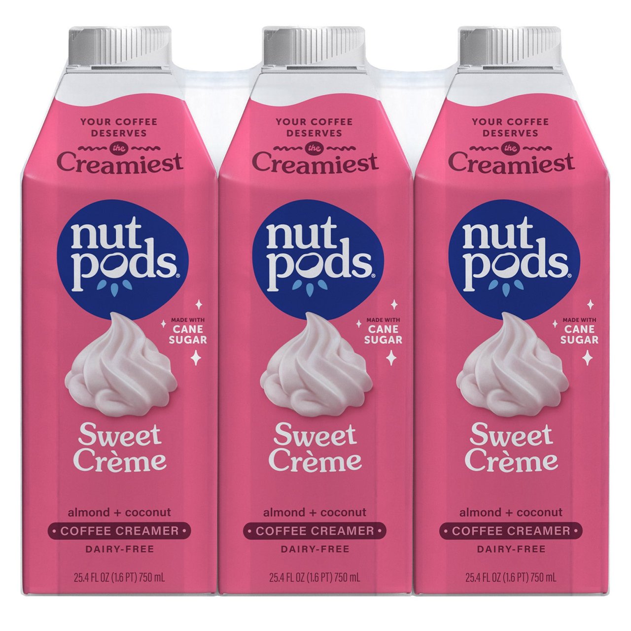 nutpods Sweet Crème Almond + Coconut Dairy-Free Coffee Creamer, 3 x 25.4 fl oz - Image 1