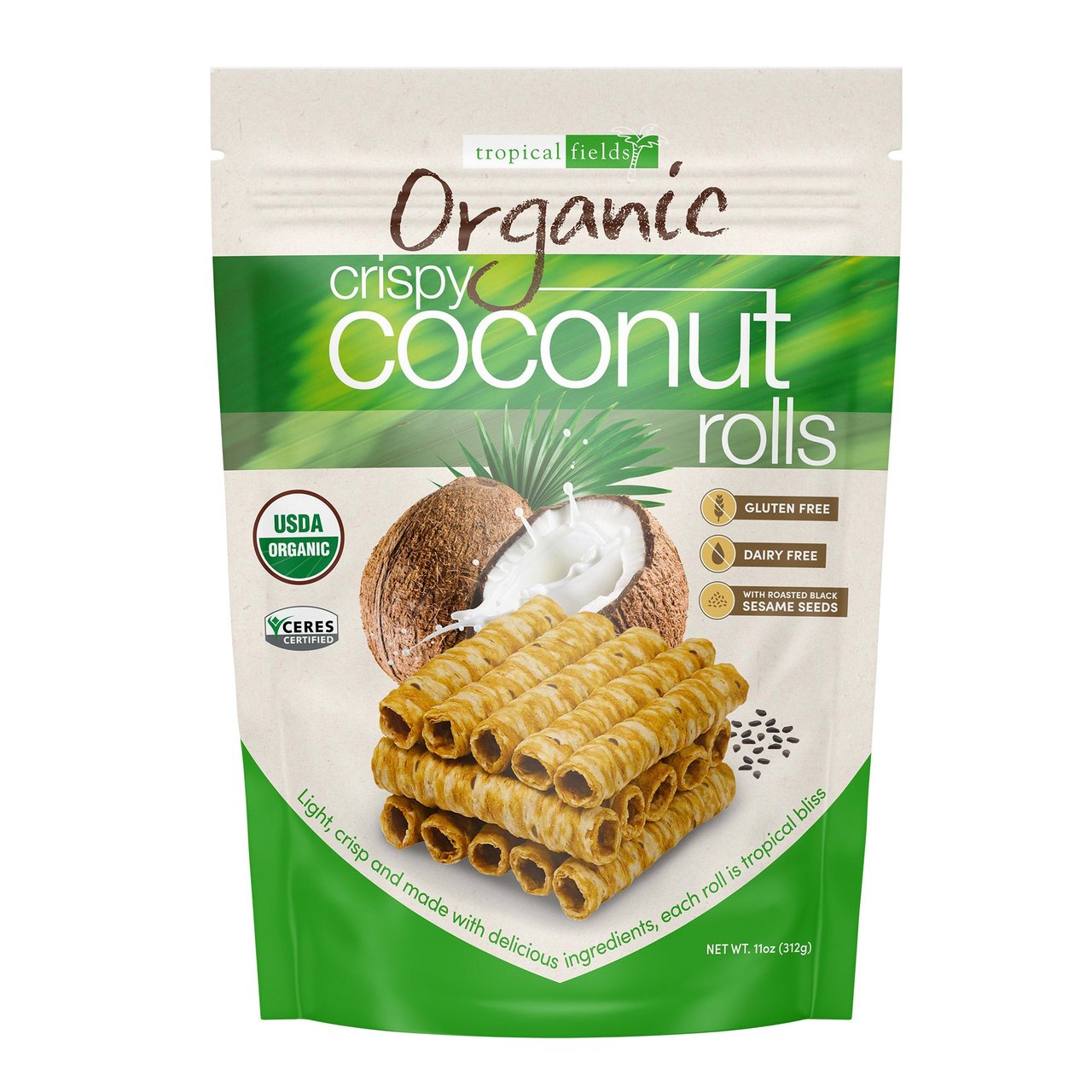 Tropical Fields Organic Coconut Rolls 11 oz (0.69 lbs) - Image 1