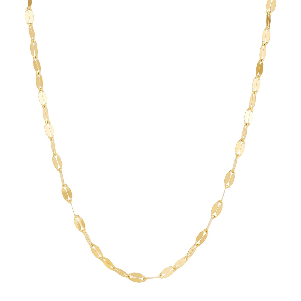 14kt Yellow Gold Mirror Necklace 18" Made in Italy - Image 1