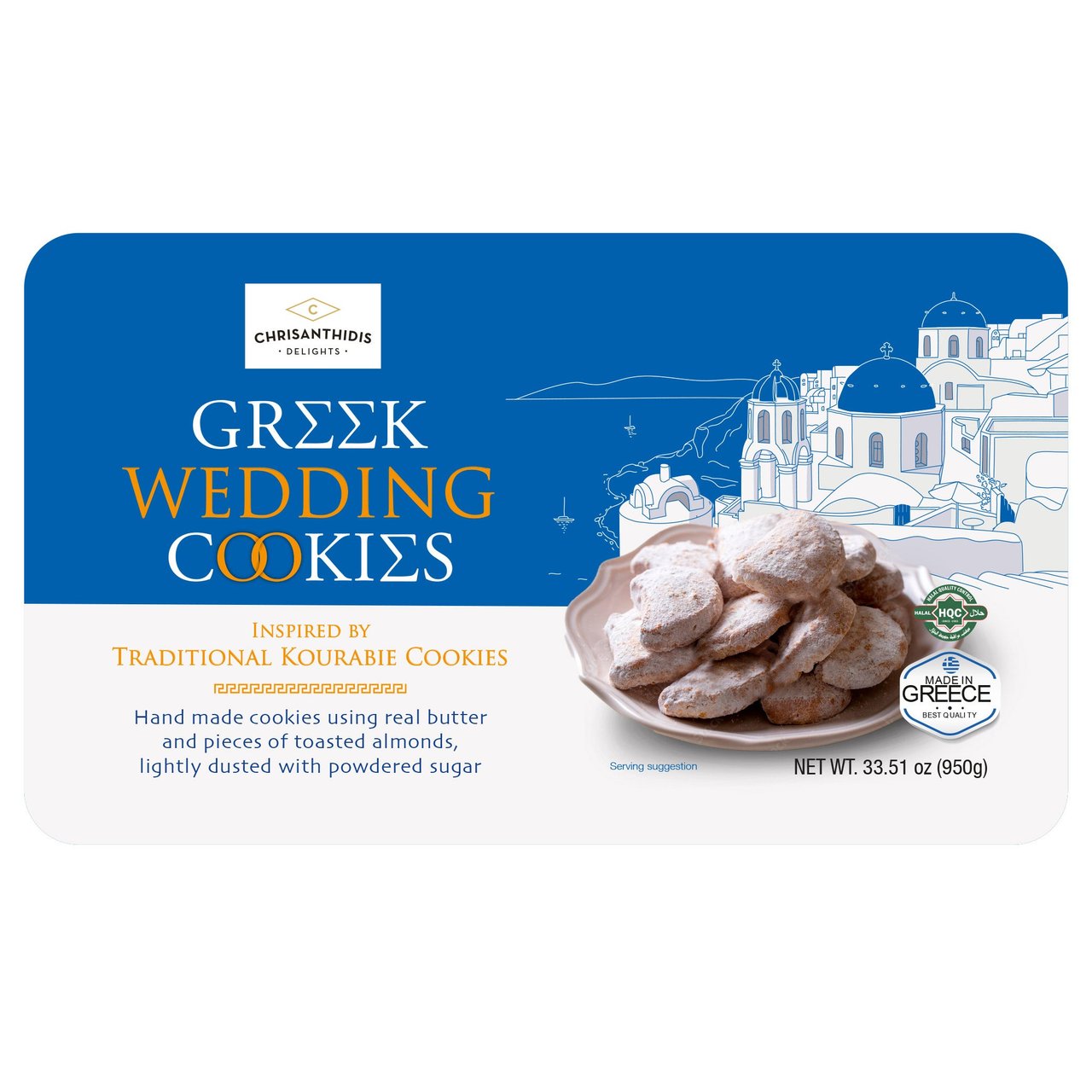Chrisanthidis Delights Greek Wedding Cookies 2.09 LBS - Image 1