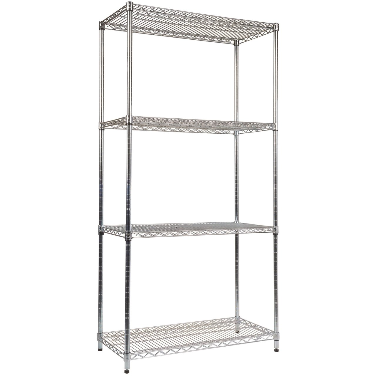 Alera NSF Certified Industrial Wire Shelving Kit, 36" x 18" x 72", Silver - Image 1