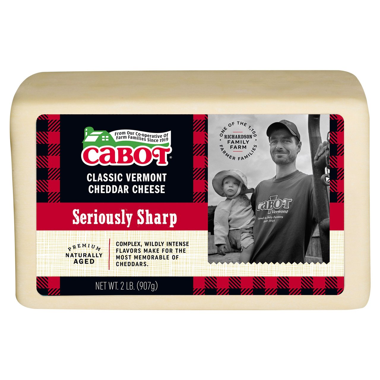 Cabot Seriously Sharp White Cheddar Cheese, 32 Ounce Package - Image 1
