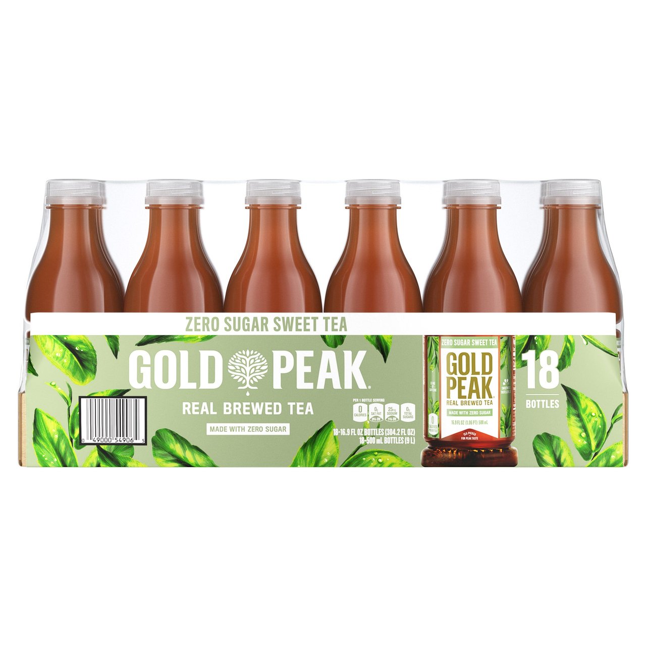 Gold Peak Zero Sugar Sweet Tea 18/16.9 Ounce Bottles - Image 1