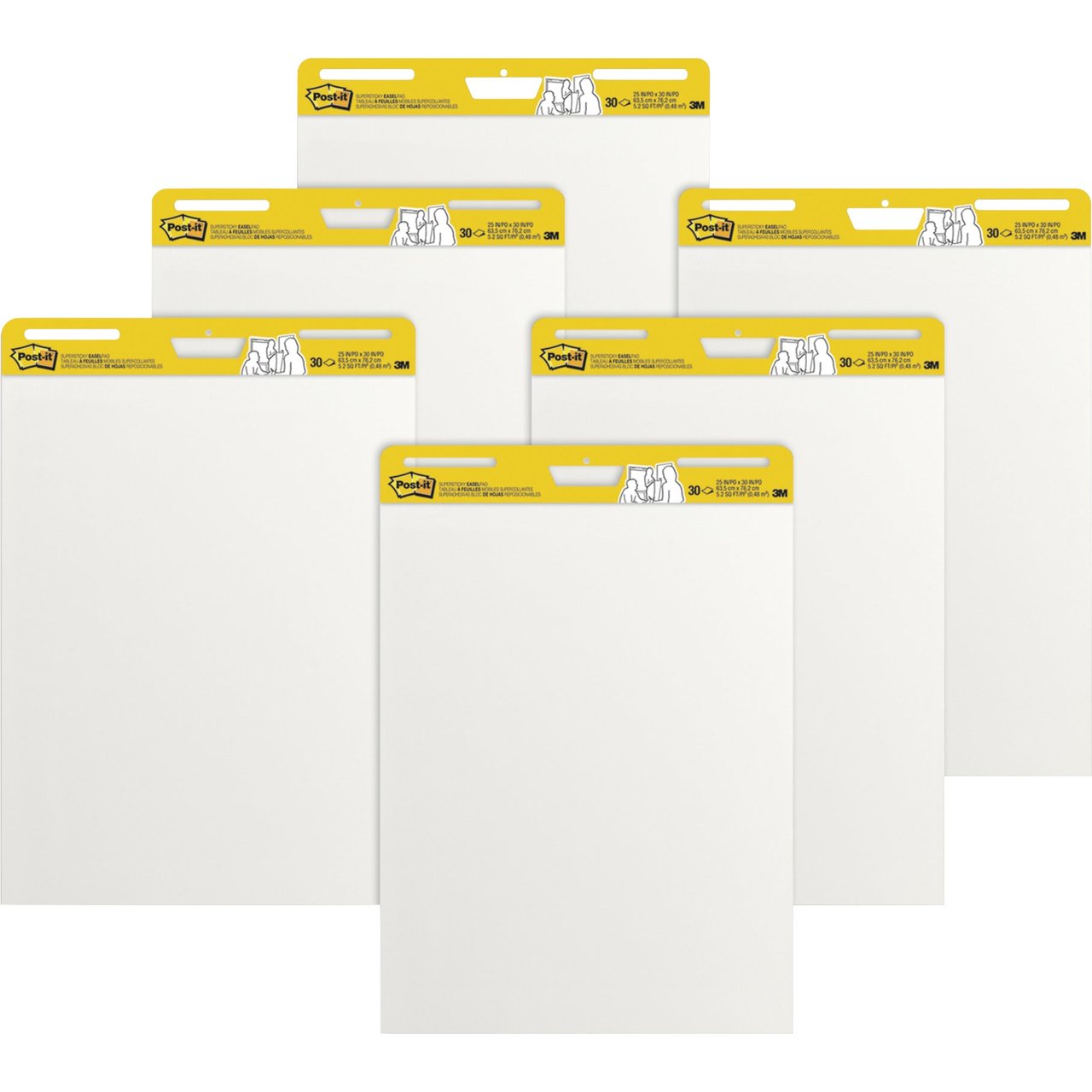 Post-it Self-Stick Easel Pads, 25" x 30", 30 Sheets, 6-Count - Image 1