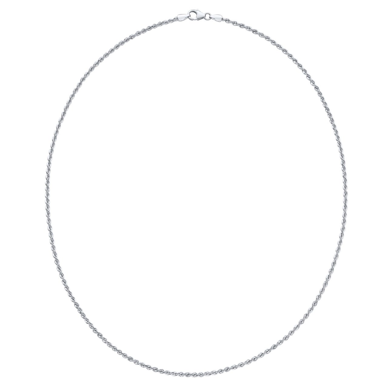 14KT White Gold Rope Chain 18" Made in Italy - Image 1