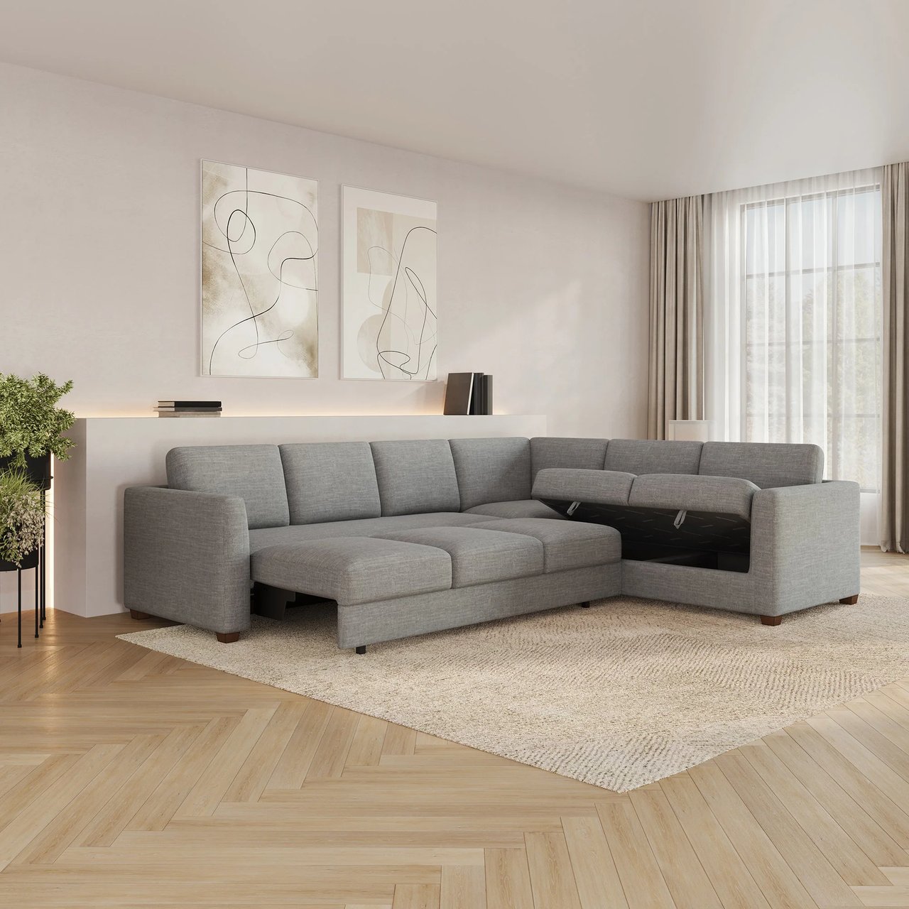 Thomasville Caler 3-Piece Convertible Sleeper Sectional with Storage - Image 1