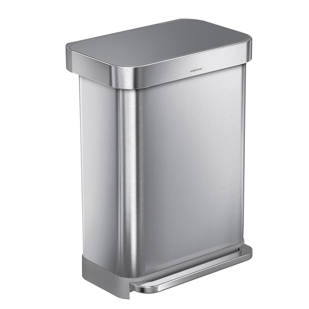 Simplehuman 55L Rectangular Step Can with Plastic Lid - Image 1